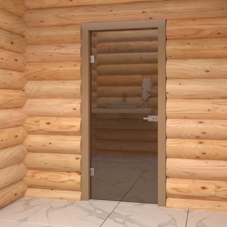 Дверь для ванной в деревянном интерьере