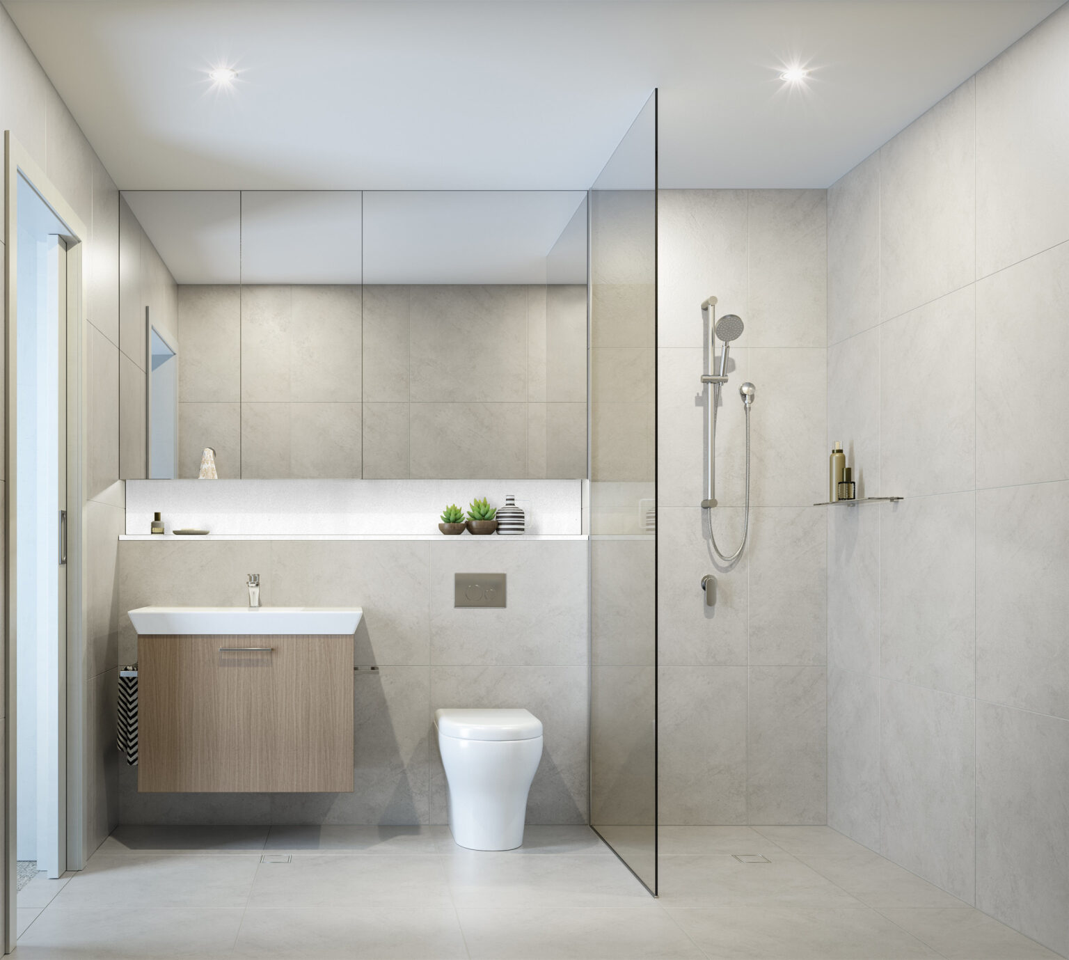 Дизайн ванной комнаты с душевой перегородкой 1